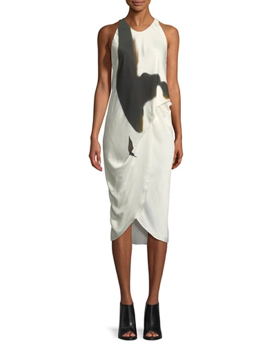 Urban Zen Sleeveless Side-tucked Midi Dress