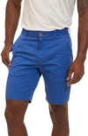 Robert Graham Pioneer Cotton Twill Flat-front Shorts In Blue