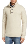 Schott Military Henley Sweater In Off White