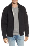 Schott Lined Wool Zip Sweater In Black