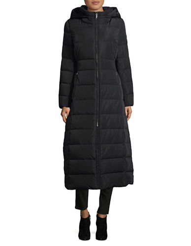 calvin klein hooded maxi down coat