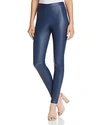 Theory Adbelle Leather Trousers In Blue