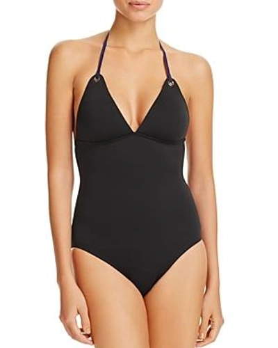 Vilebrequin Neoprene One Piece Swimsuit In Black