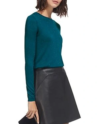 Whistles Annie Sparkle Knit Top In Mineral Green