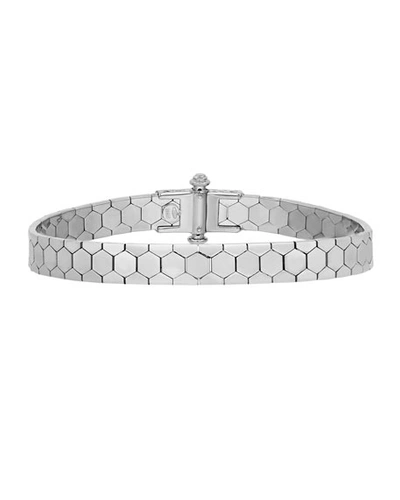 Alberto Milani Piazza Castello 18k White Gold Polygon Bangle Bracelet