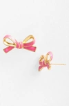 Kate Spade 'skinny Mini' Bow Stud Earrings In Rose Gold