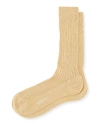 Pantherella Mid-calf Stretch-lisle Dress Socks In Khaki