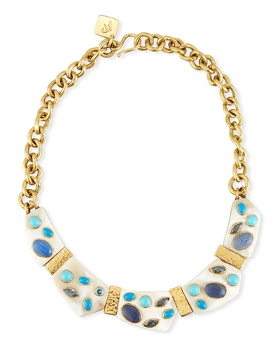 Ashley Pittman Jasiri Light Horn Collar Necklace In Neutral Pattern