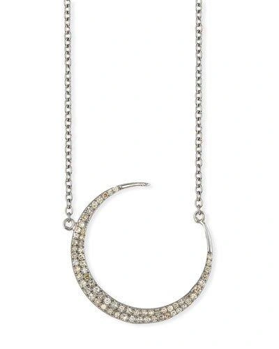 Siena Lasker Diamond Crescent Moon Pendant Necklace
