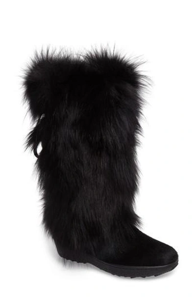 Pajar Kim Genuine Fox Fur Boot In Black
