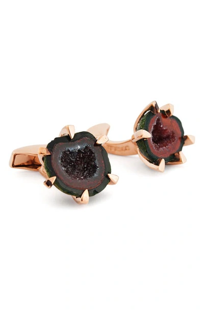 Tateossian Geode Rose Golden Cuff Links