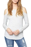 Sanctuary Bowery Cold Shoulder Thermal Tee In Heather Sterling