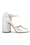 Marc Jacobs Kasia Crystal-embellished Metallic Leather Sandals In Silver