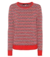 Perfect Moment Frequency Zigzag-intarsia Wool-knit Sweater In Red