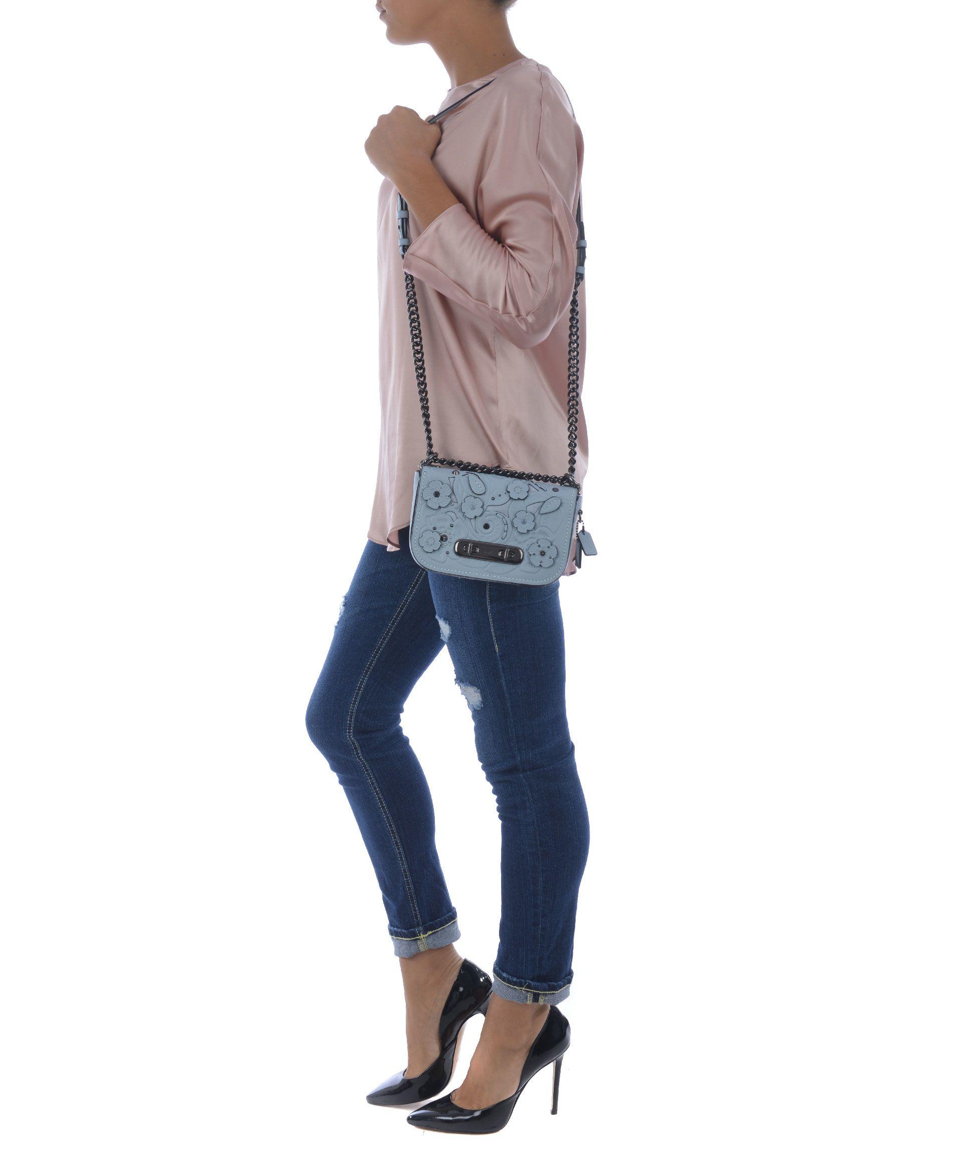 coach swagger shoulder bag flowers