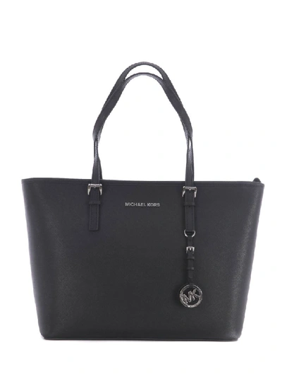 Michael Kors Jet Set Travel Medium Shoulder Bag In Nero