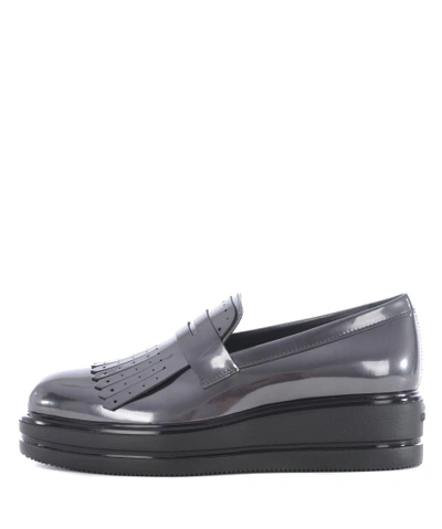 Hogan H323 Maxi Wedge Loafers In Piombo