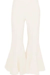 Antonio Berardi Flared & Cropped Stretch Cady Pants In White