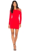 Susana Monaco Laced Open Shoulder Dress In Perfect Red