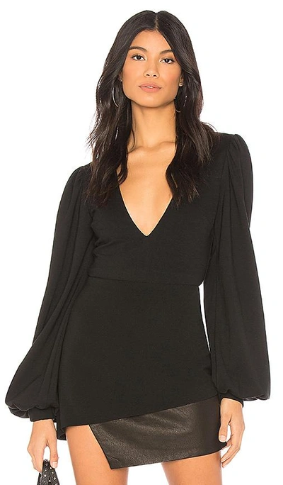 Chrissy Teigen X Revolve Get Low Bodysuit In Black