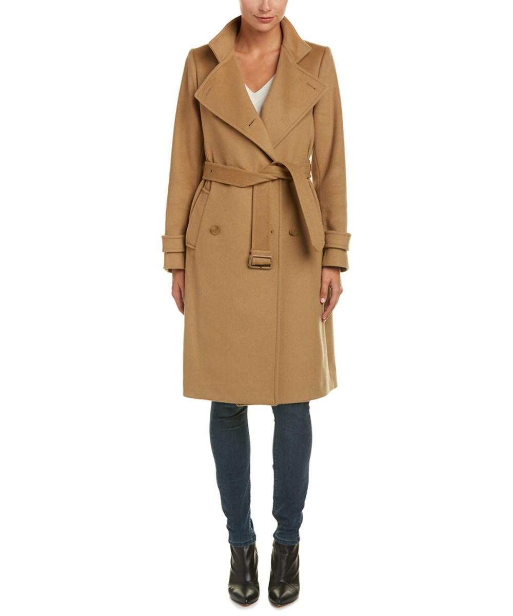 vince wool & cashmere blend tie front coat