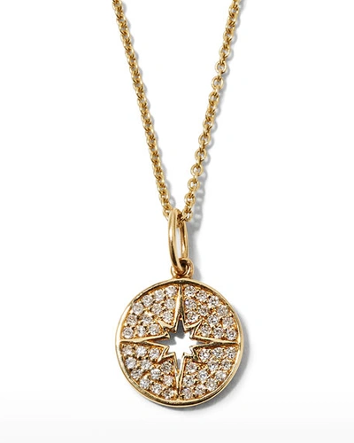 Sydney Evan Anniversary Small Starburst Medallion Necklace With Diamonds In Gold