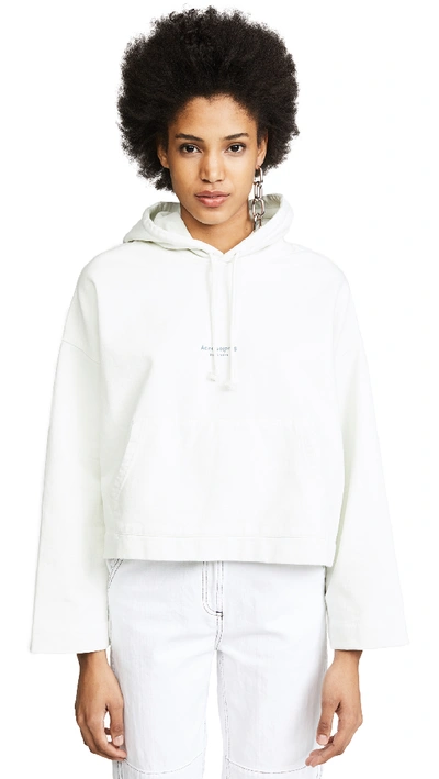 Acne Studios Joggy Crop Hoodie In Ice White