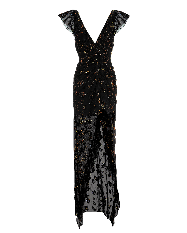 alice mccall black and gold dress