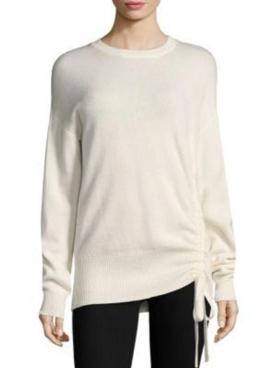 Joie Iphis Ruched Self-tie Wool & Cashmere Sweater In Nocolor