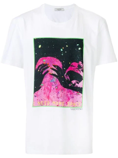 Valentino I Need More Space Print T-shirt In White