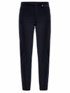 Versace Slim-leg Stretch-cady Trousers In Navy