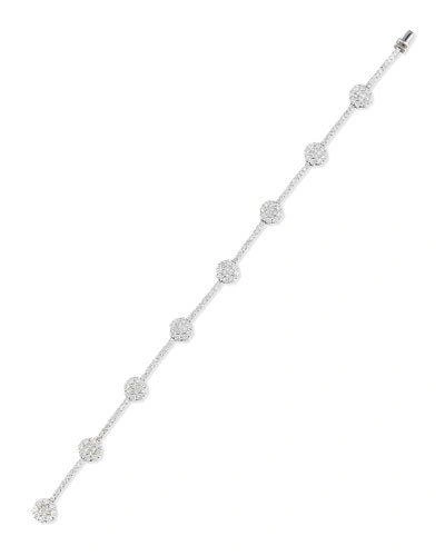 Jack Kelege & Company 18k White Gold Floral Filigree Bracelet With Diamonds