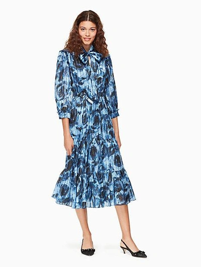 Kate Spade Airy Rose Auden Dress In Rich Navy