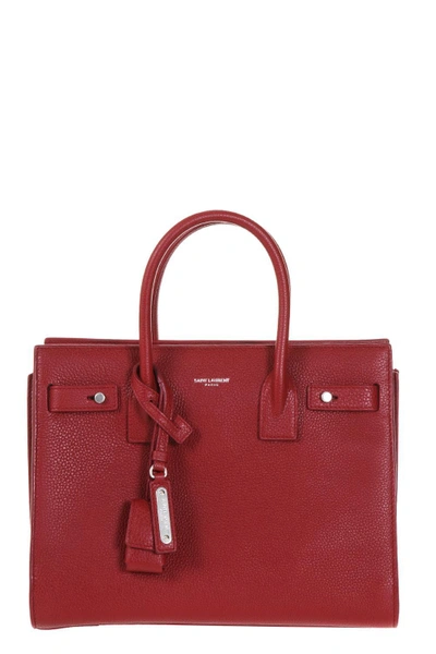 Saint Laurent Small Sac De Jour Souple Bag In Dark Red Grained Leather