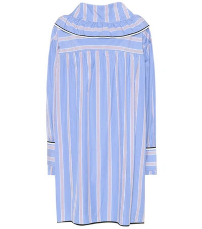Marni Striped Cotton Dress In Blue