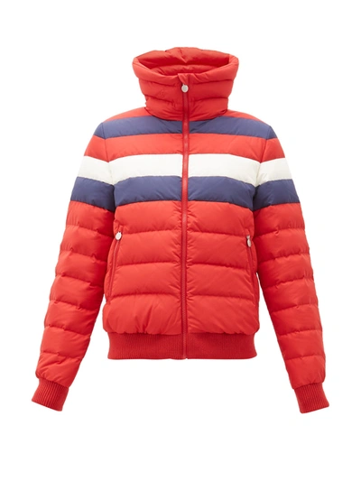Perfect Moment Queenie Color-block Quilted Down Jacket In Red Rainbow