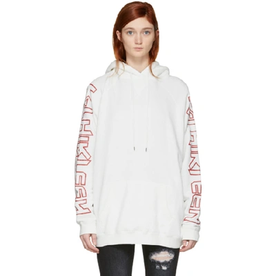 R13 R Thirteen Printed Cotton-blend Jersey Hooded Top In White