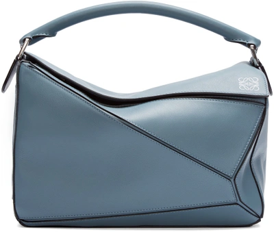 Loewe Blue Small Puzzle Bag In 5900 Stone Blue