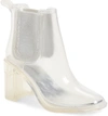 Jeffrey Campbell Hurricane Waterproof Boot In Clear/ Silver