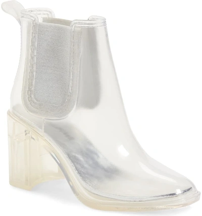 Jeffrey Campbell Hurricane Waterproof Boot In Clear/ Silver