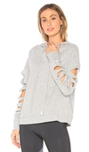 Alo Yoga Slay Slashed Long Sleeve Hoodie In Dove Grey Heather