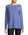 Eileen Fisher Slubby Organic Cotton Top, Plus Size In Periwinkle