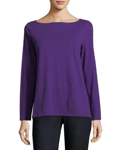 Eileen Fisher Slubby Organic Cotton Top, Plus Size In Ultraviolet