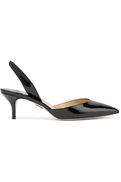 Paul Andrew Rhea Patent-leather Slingback Pumps In Black
