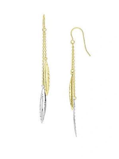Saks Fifth Avenue 14k Two-tone Gold Leaf Earrings