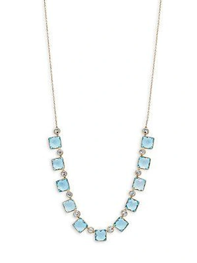 Saks Fifth Avenue Topaz And 14k Yellow Gold Charm Necklace In Blue