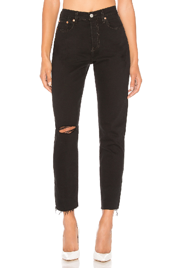 levi's black ripped jeans womens