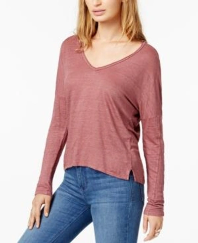 Project Social T Raine Textured High-low T-shirt In Clay