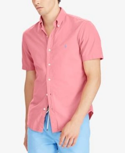 Polo Ralph Lauren Classic Fit Short Sleeve Oxford Shirt In Hyannis Red