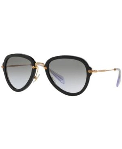 Miu Miu Sunglasses, Mu 03qs In Black/purple Gradient